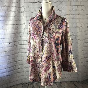 Foxcroft Paisley Blouse Size 14